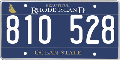 RI license plate 810528