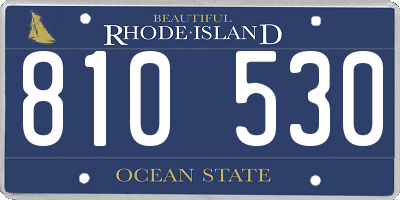 RI license plate 810530