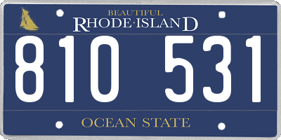 RI license plate 810531