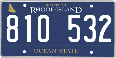 RI license plate 810532