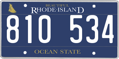 RI license plate 810534