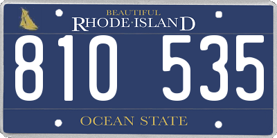 RI license plate 810535