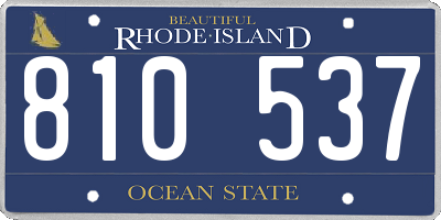 RI license plate 810537