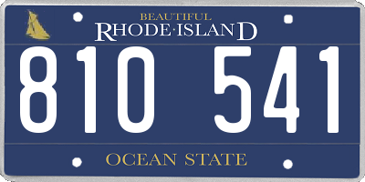 RI license plate 810541