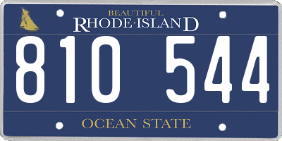RI license plate 810544