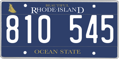 RI license plate 810545