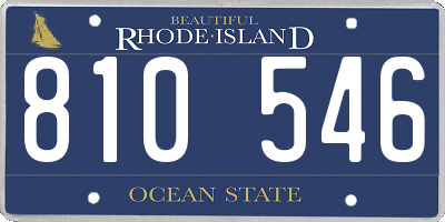 RI license plate 810546
