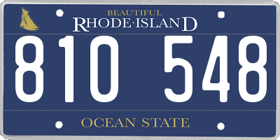 RI license plate 810548