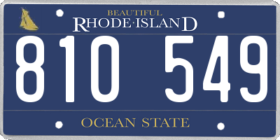 RI license plate 810549