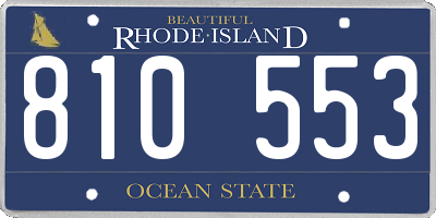 RI license plate 810553