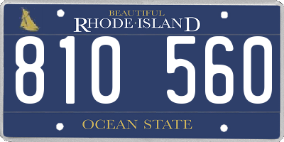 RI license plate 810560