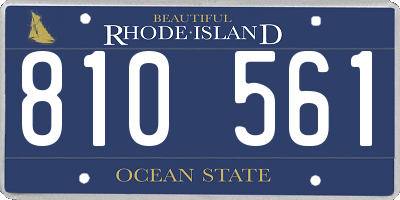RI license plate 810561