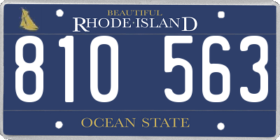 RI license plate 810563