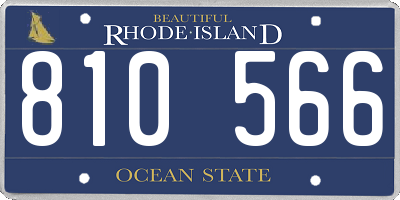 RI license plate 810566