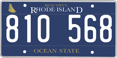 RI license plate 810568