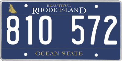 RI license plate 810572