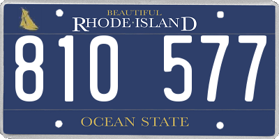 RI license plate 810577