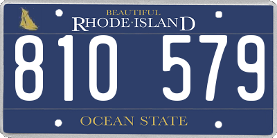 RI license plate 810579