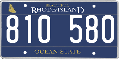 RI license plate 810580