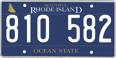 RI license plate 810582