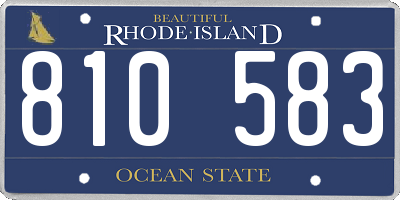 RI license plate 810583