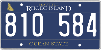RI license plate 810584