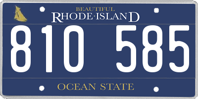 RI license plate 810585