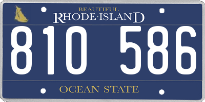 RI license plate 810586