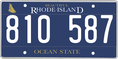 RI license plate 810587