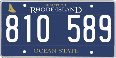 RI license plate 810589