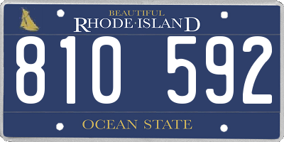 RI license plate 810592