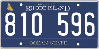 RI license plate 810596