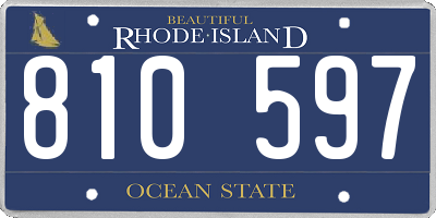 RI license plate 810597
