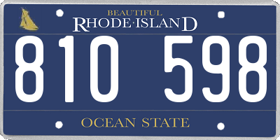 RI license plate 810598