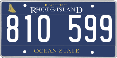 RI license plate 810599