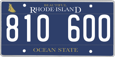 RI license plate 810600
