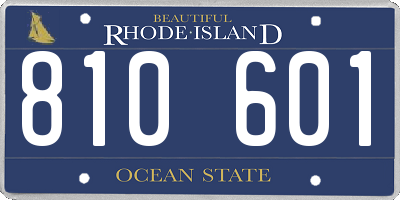 RI license plate 810601