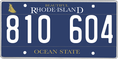 RI license plate 810604