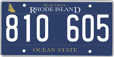 RI license plate 810605