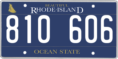 RI license plate 810606