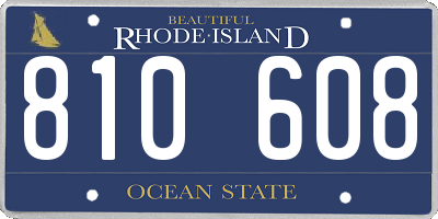 RI license plate 810608