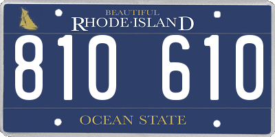 RI license plate 810610