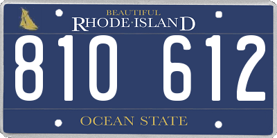 RI license plate 810612