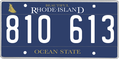RI license plate 810613