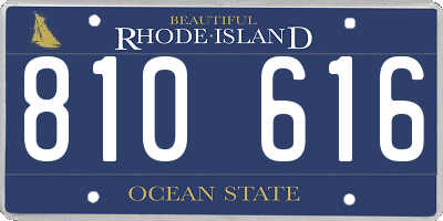 RI license plate 810616