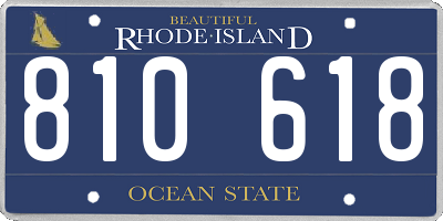 RI license plate 810618