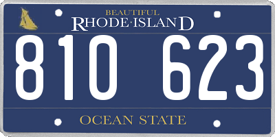 RI license plate 810623