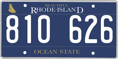 RI license plate 810626