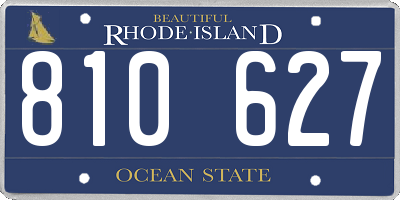 RI license plate 810627