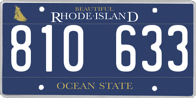 RI license plate 810633